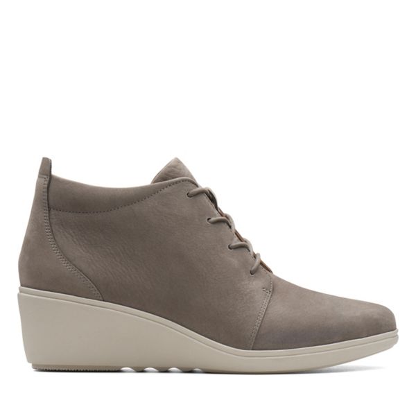 Clarks Womens Un Tallara Eva Ankle Boots Taupe Nubuck | UK-294358